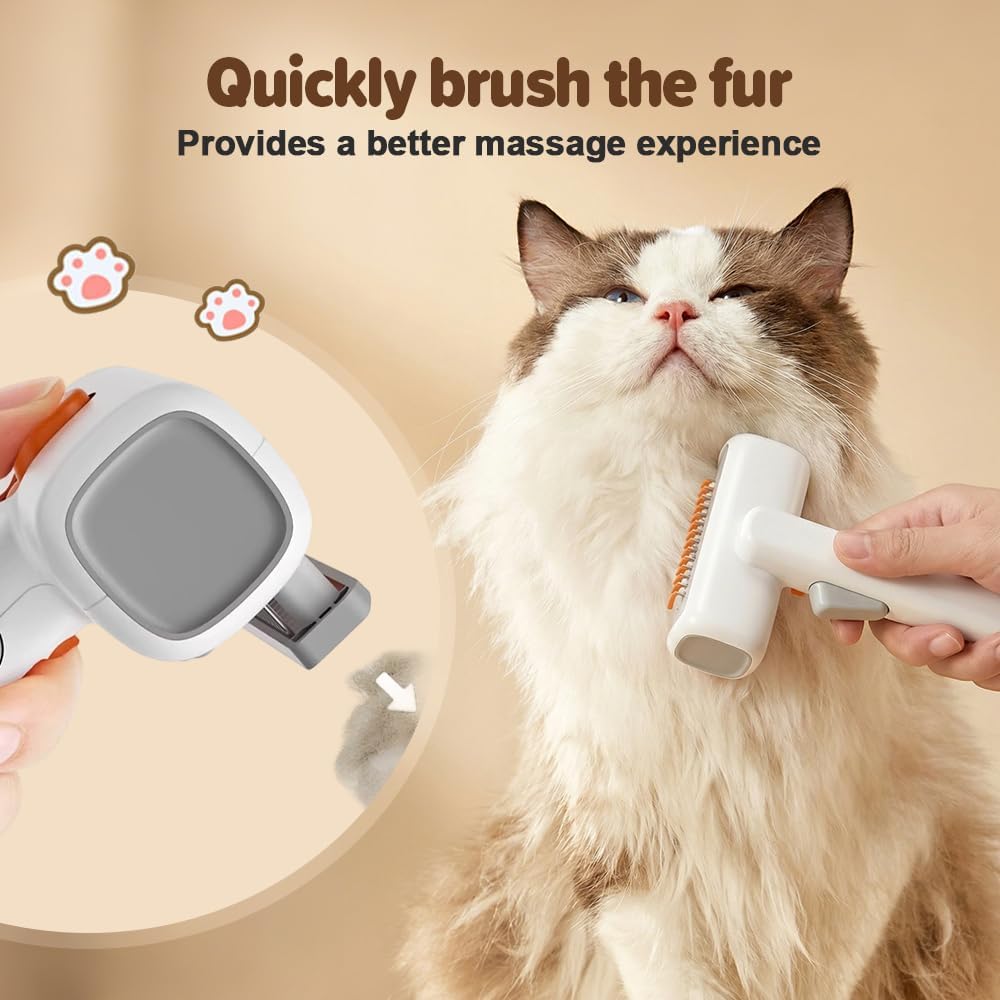 Upgrade 2-in-1 Pet Self-Detangling & Grooming Comb, 2026 New Professional Pet Dematting Comb & Undercoat Rake for Dogs & Cats, Gentle Pets Grooming Brush for Long or Short Hair (1)