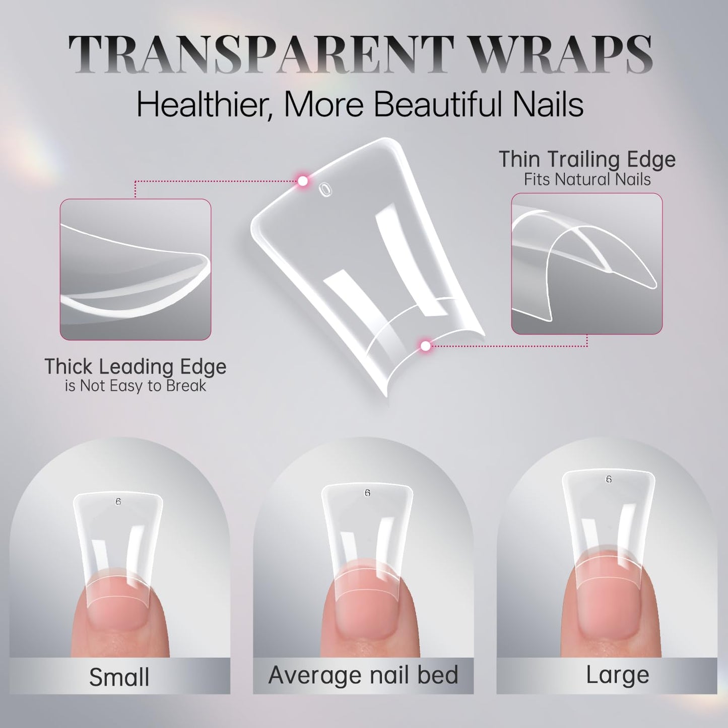 krofaue Duck Nail Tips - Clear Soft Gel Curved Nail Tips