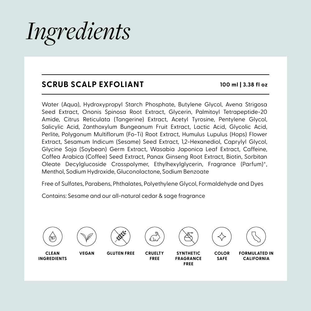 Arey Scalp Exfoliant - Salicylic & Glycolic Acid Scrub for Buildup | Color-Safe, Sulfate-Free Treatment