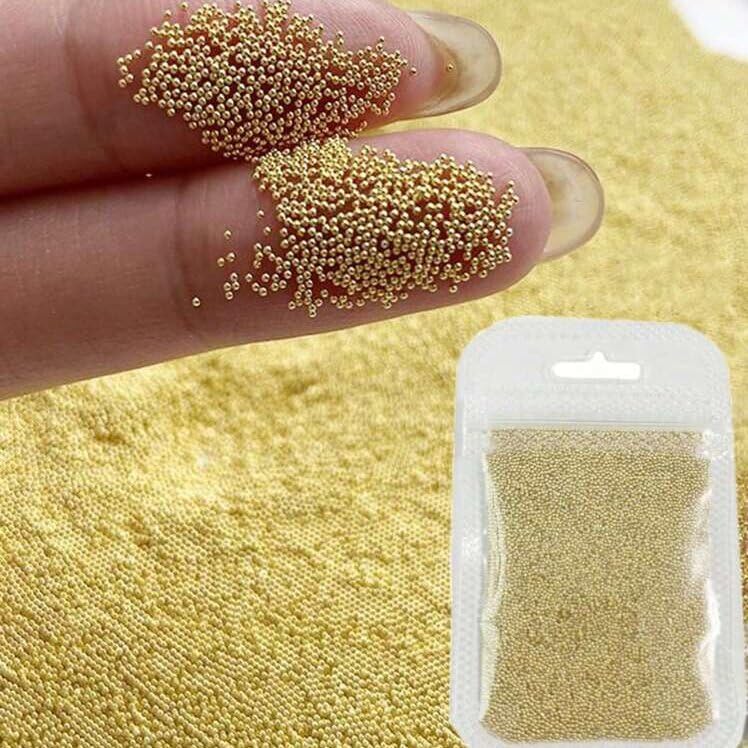 Gold Caviar Beads Nail Charms for DIY Nail Art - 3g