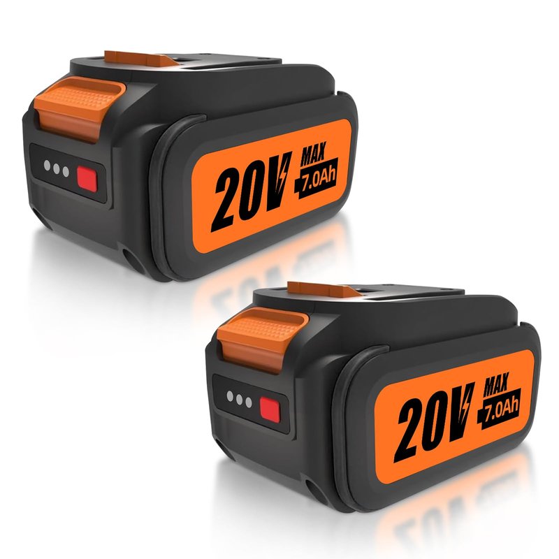 2Packs WA3520 7.0Ah MAX Replacement for Worx 20V Li-ion Battery Compatible with WG151 WG151.5 WG155 WG155.5 WG251 WG251.5 WG255 WG540 WG540.5 WG890 WG891 Cordless Power Tools
