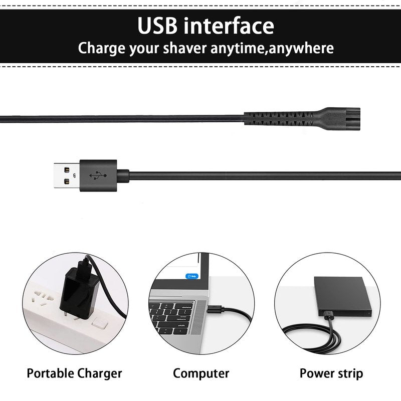 Anrom Replacement Charger Cord USB for Wahl Clipper, 3.3FT Charging Cable for Wahl Magic Senior Detailer Legend Cordless Clippers, for Finale & Vanish Shaver #8164/8173/8591/8148/8504/8171/1919