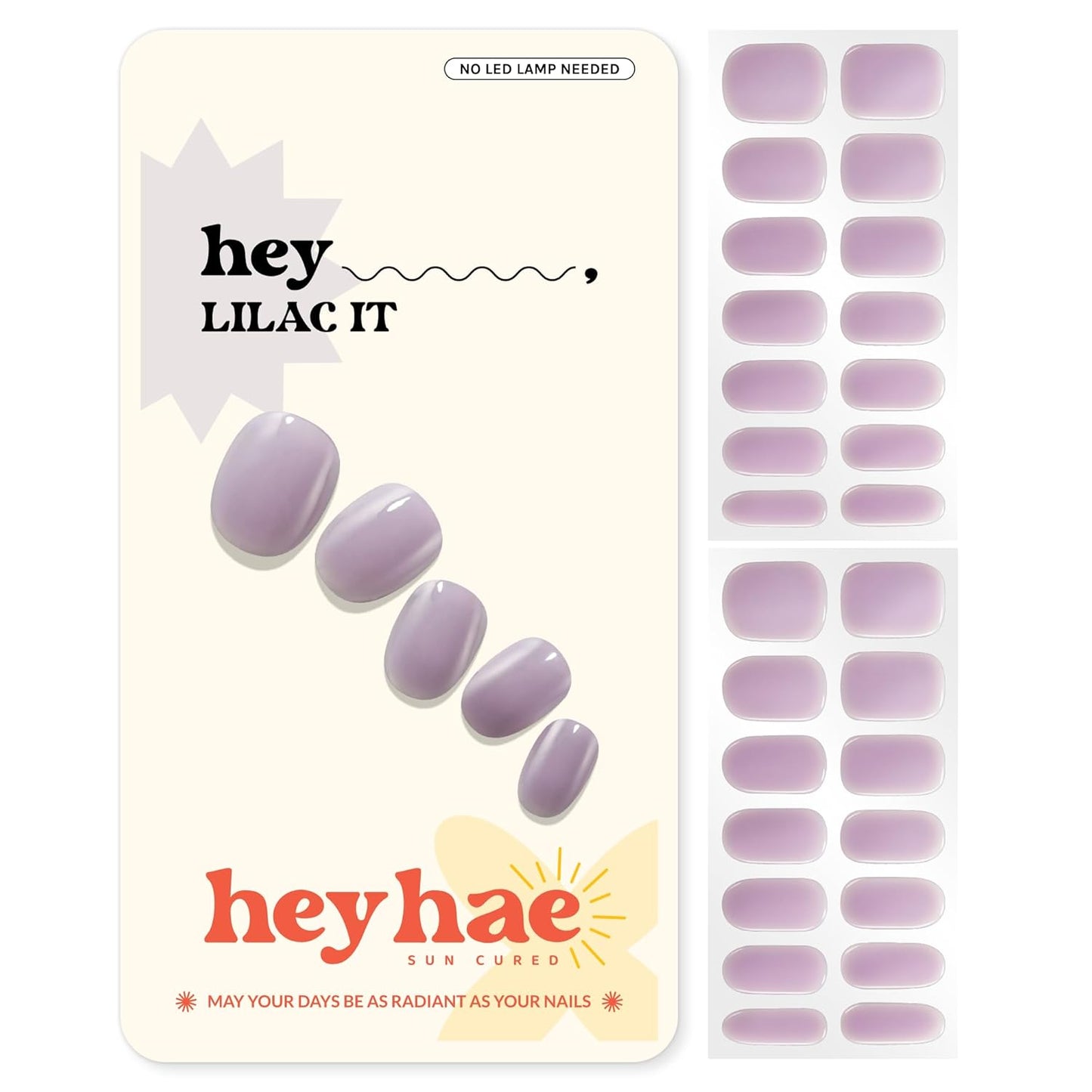 Semi Cured Gel Nail Strips - Easy Apply & Remove, Salon Quality | Solid Purple | 28 Strips, Prep Pads, Nail File & Stick