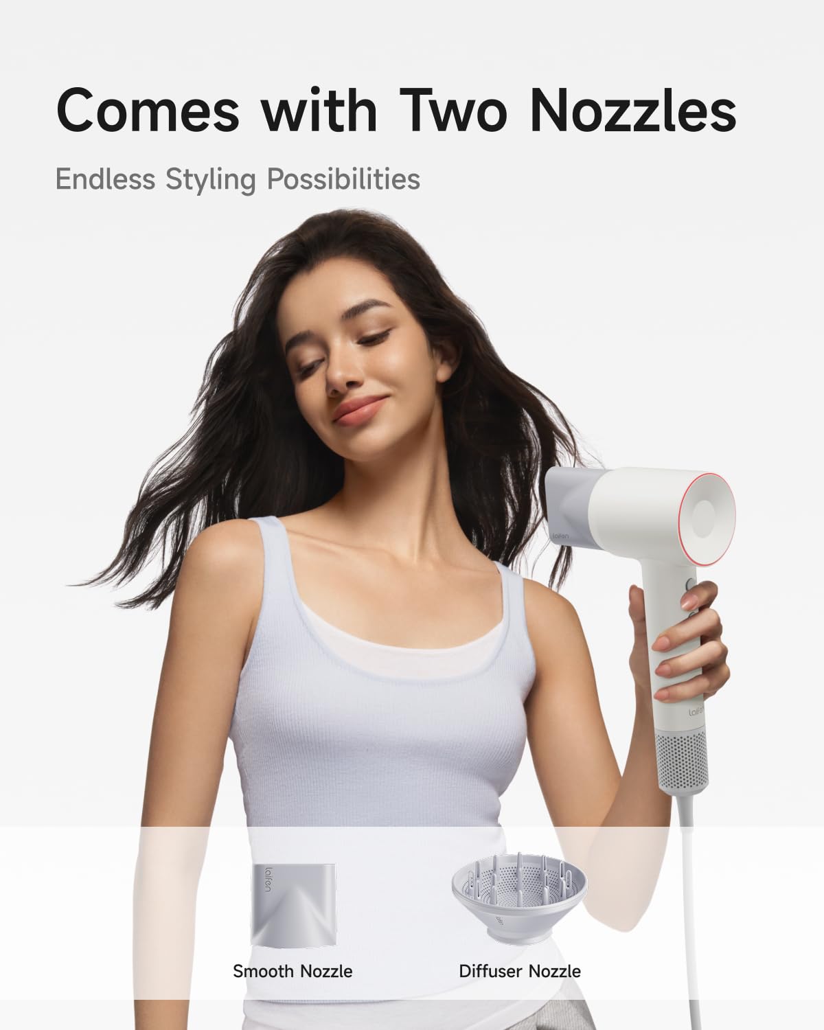 Laifen SE 2 High-Speed Hair Dryer - 200 Million Ionic Technology | Lightweight, Low Noise, Smart Temp Control, Matte White