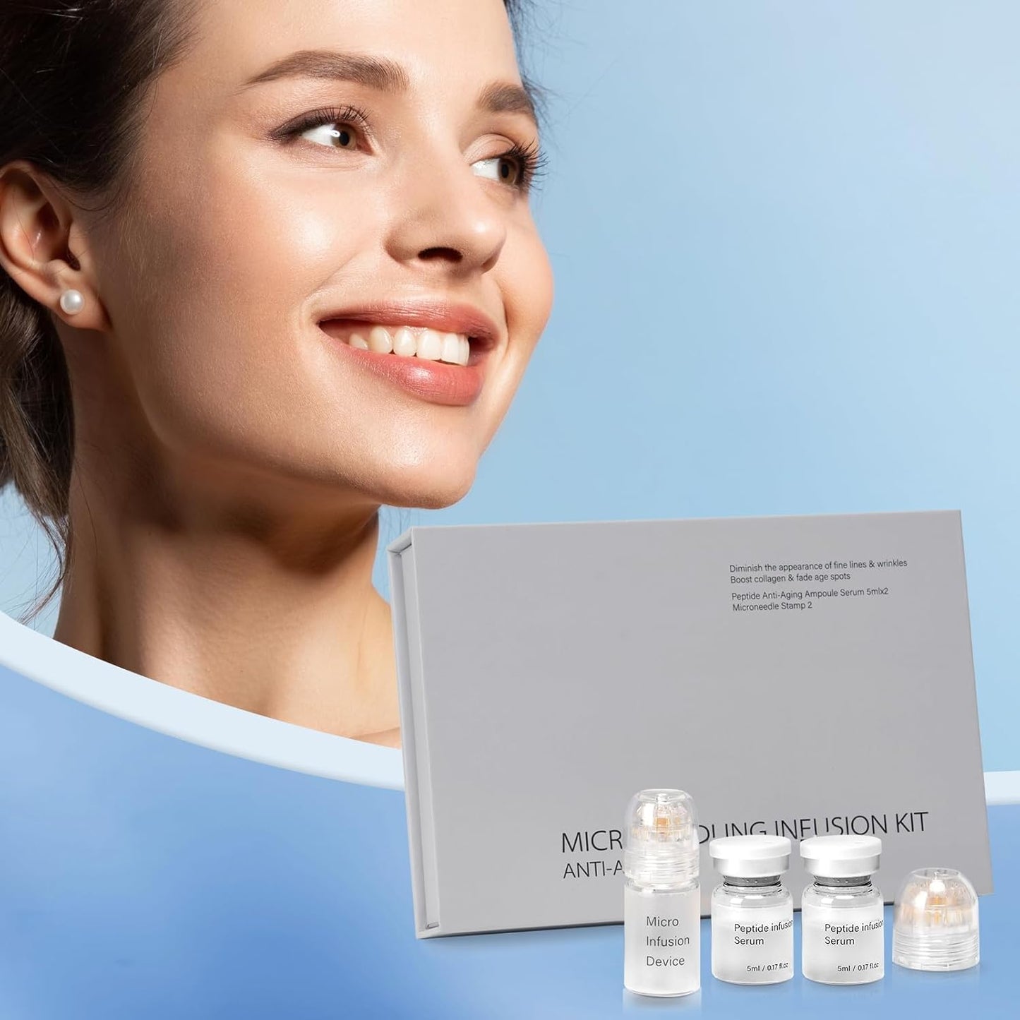 Micro Infusion Serum for Skin Care - Collagen, Peptide & Hyaluronic Acid | 0.05mm Face Stamp