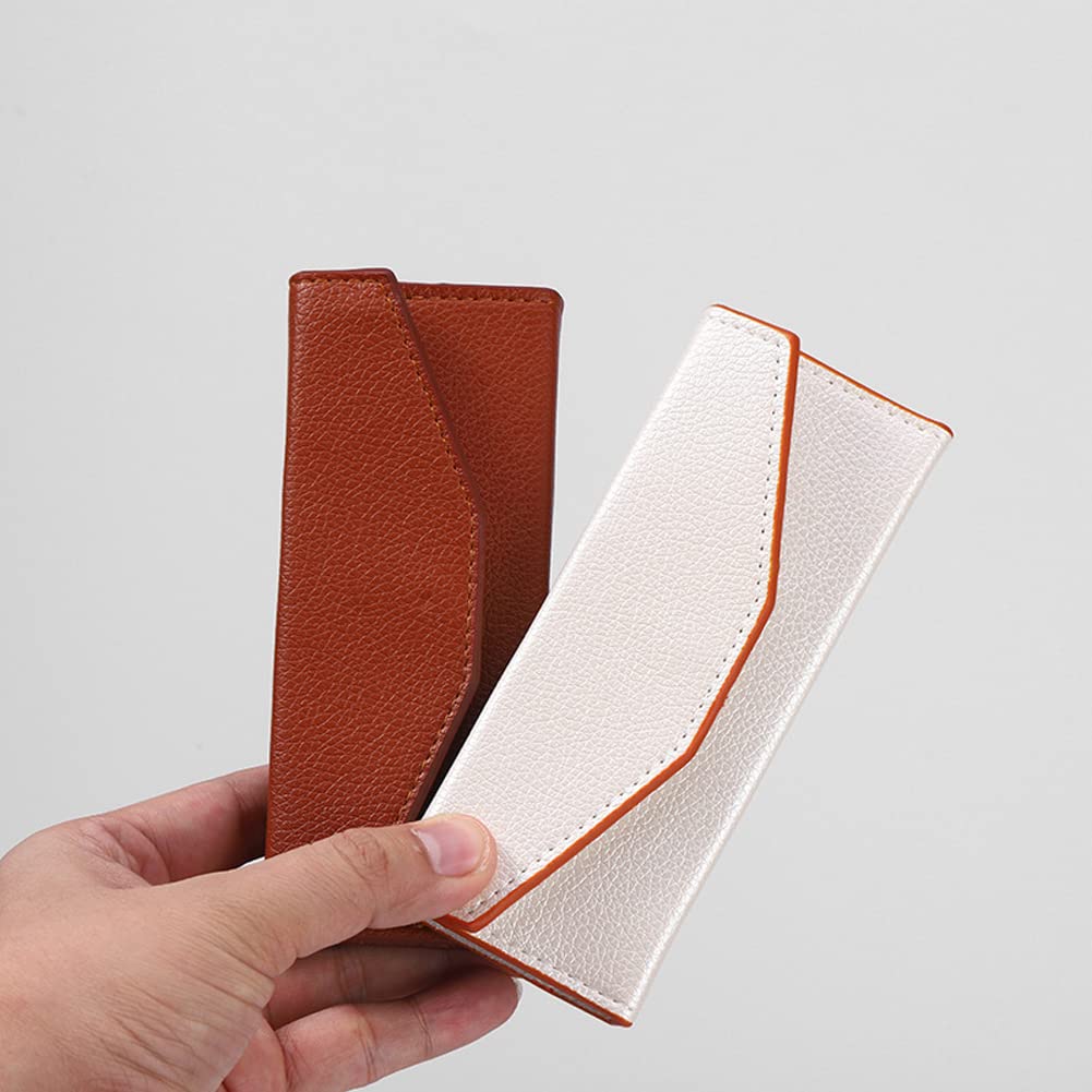 1 Piece PU Leather Empty Tweezers Storage Bag Eyelash Extensions Multi-pockets Travel Case for Eyelash Grafting Extension Tweezers (Brown)
