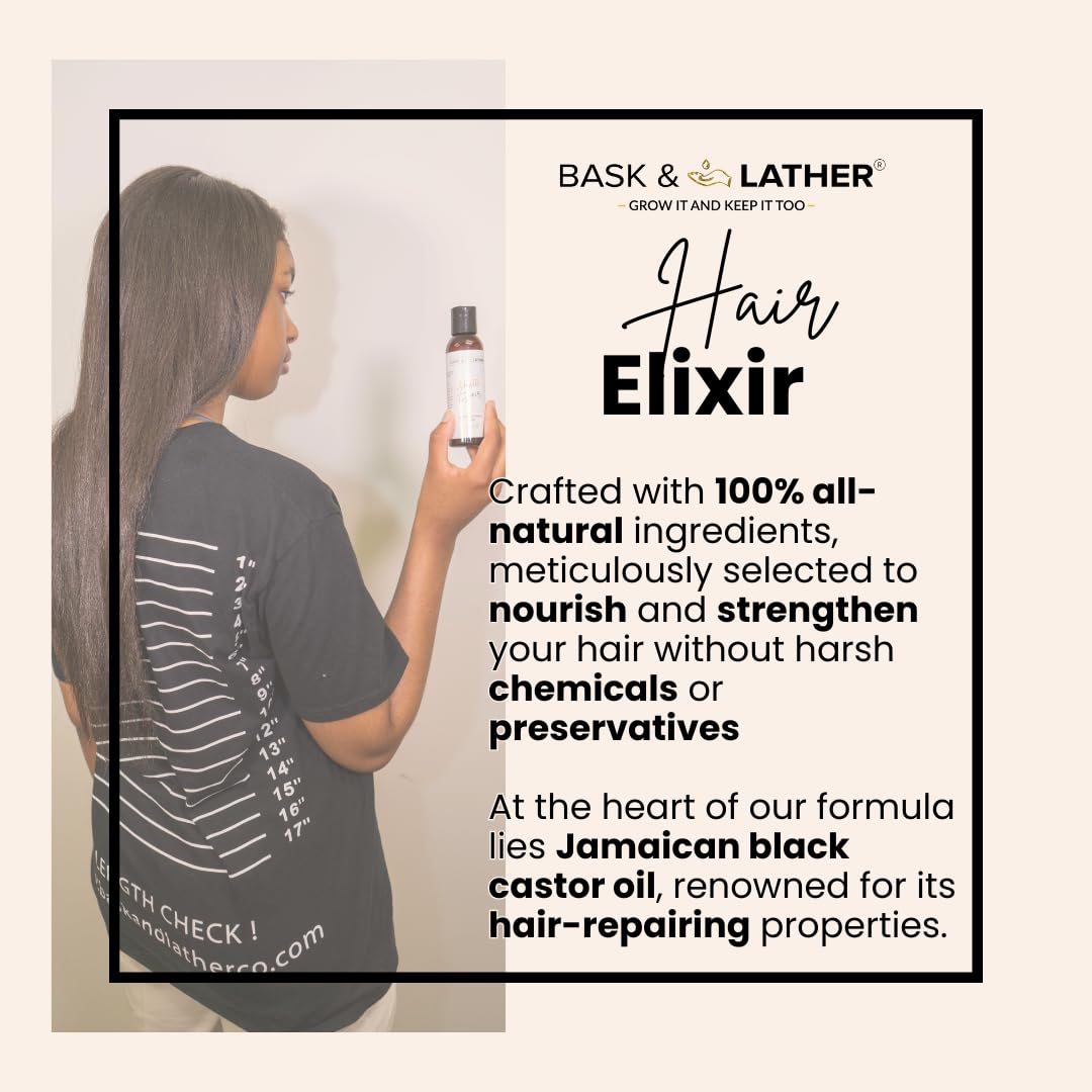 Hair Elixir & Scalp Stimulator Oil - Natural Growth Trio for Thicker, Healthier Hair | Moisturize & Soothe Scalp