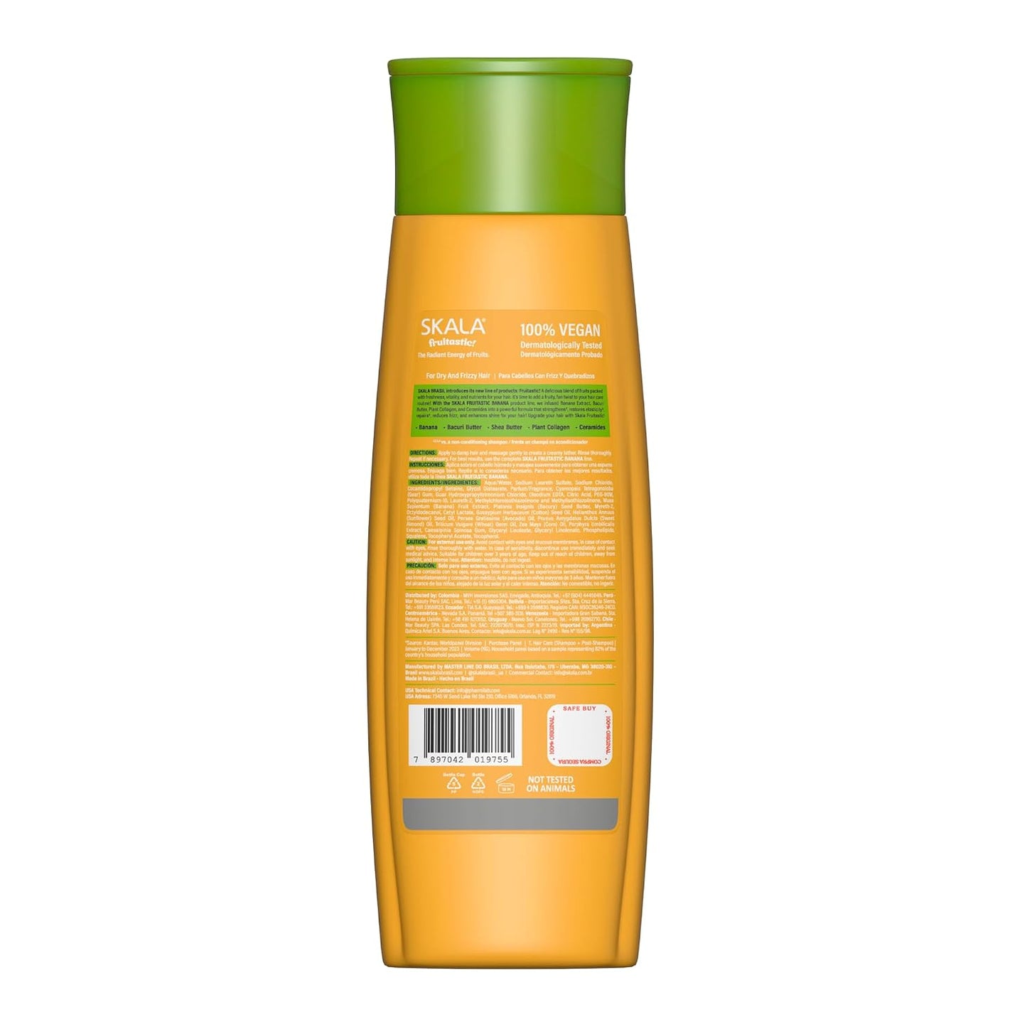 SKALA Fruitastic Banana Shampoo - Repair & Hydrate Frizz Control | 10.99 fl oz for All Hair Types