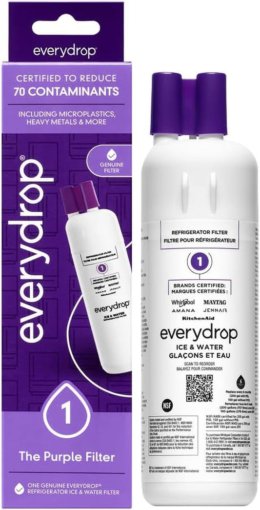 Everydrop Ice and Water Refrigerator Filter 1 | EDR1RXD1, Single-Pack Replacement Filter