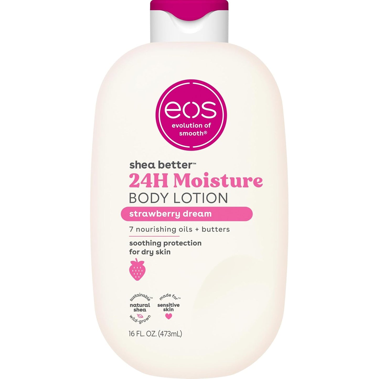 Eos Shea Better Body Lotion - Vanilla Cashmere, 24-Hour Moisture, Lightweight & Non-Greasy | 16 fl oz