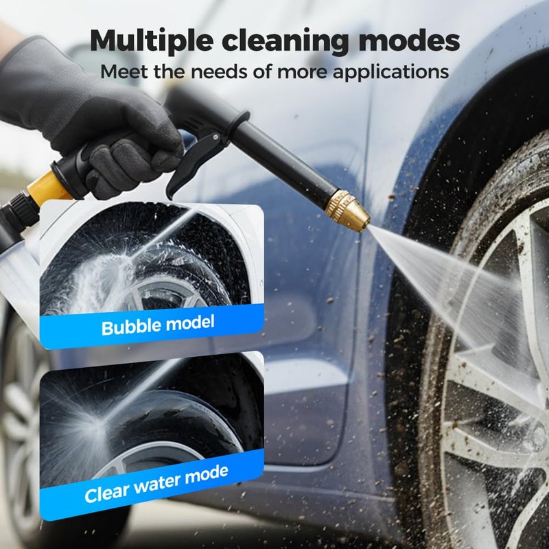 Jet Nozzle Power Washer for Garden Hose, 2026 New Pressure Washer Wand with 3 Adjustable Jet Nozzle, Pressure Washer Nozzle for Car Washing Patio Garden Outdoor Cleaning (1Set)
