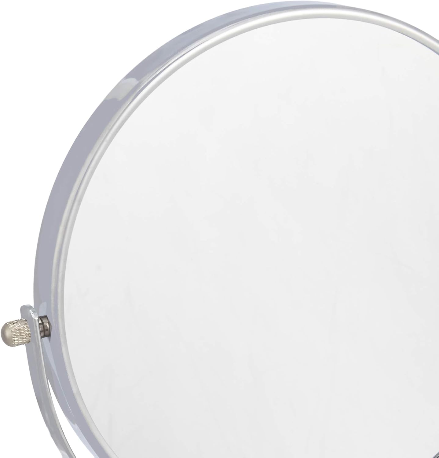 Round Wall Mount Vanity Mirror - 360° Rotation, Double-Sided, 1X/5X Magnification | 12.8"L x 10"W, Chrome Finish