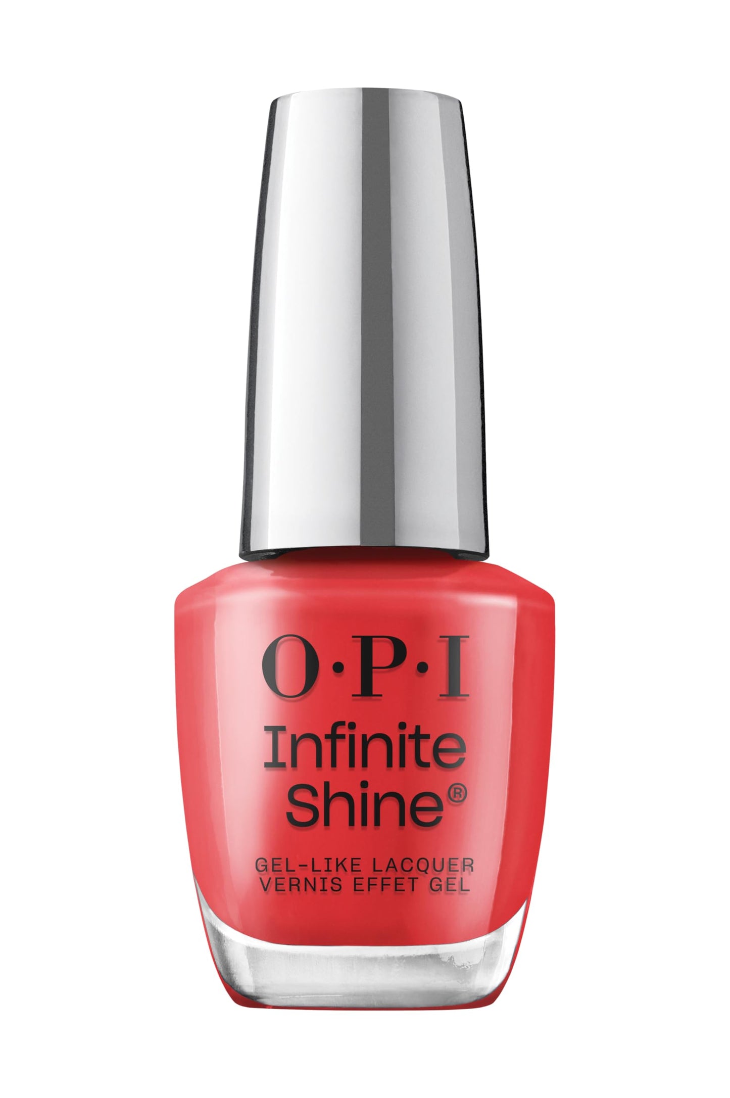 OPI Infinite Shine Cajun Shrimp | Opaque Bright Coral Red Crème Long Wear Gel Like Nail Polish | Vegan, Long Lasting, Streak Free
