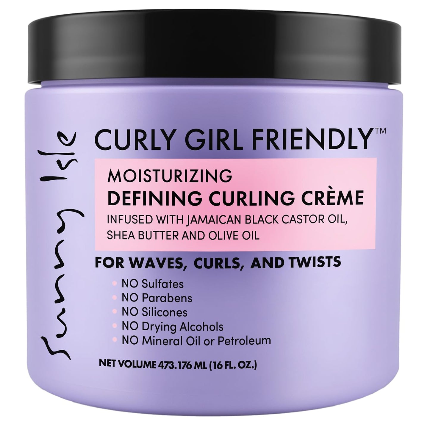 Curly Girl Friendly Curling Cream - Moisturizing Anti-Frizz Formula with Shea Butter & Castor Oil | 16 oz for Wavy, Curly & Coily Hair (2C–4C)