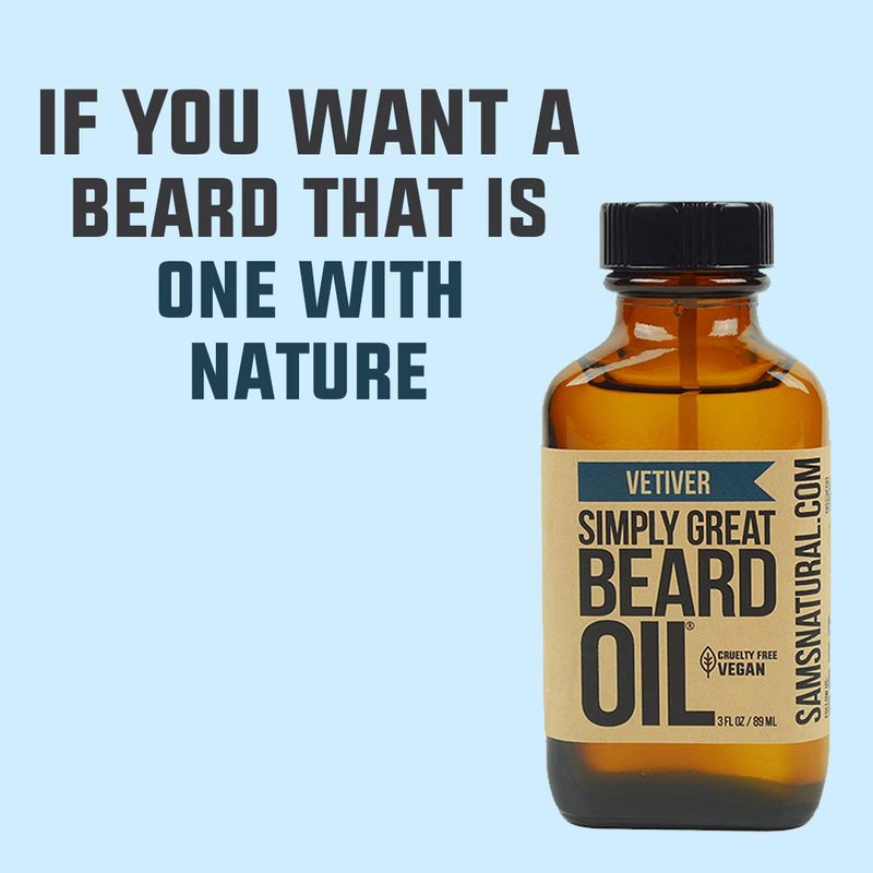 Simply Great Beard Oil - Scented Beard Oil - Beard Conditioner 3 Oz Easy Applicator - Natural - Vegan and Cruelty Free Care for Beards - America's Favorite (Vetiver)