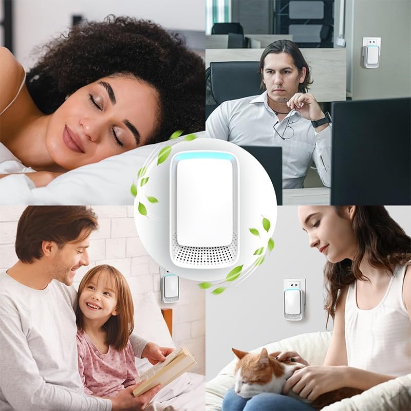 Negative Ion Air Purifier - No Filter Needed for Home, Office & Bedroom | White