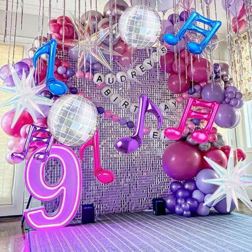 11-Piece Music Theme Balloon Set - K-Pop Disco & Note Balloons