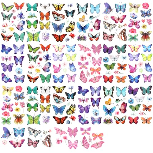 100pcs Colorful Butterfly Temporary Tattoos for Kids & Adults