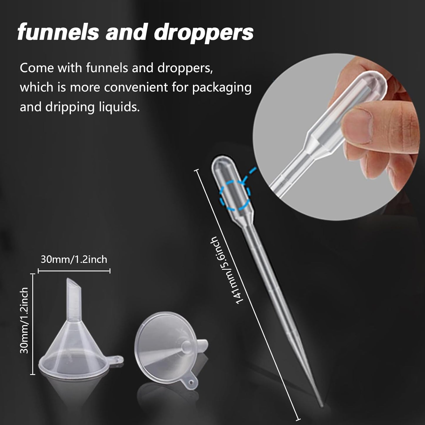 5ML Squeezable Dropper Bottles - 12PCS Refillable Eye Liquid Containers with Screw Cap | Portable White Plastic