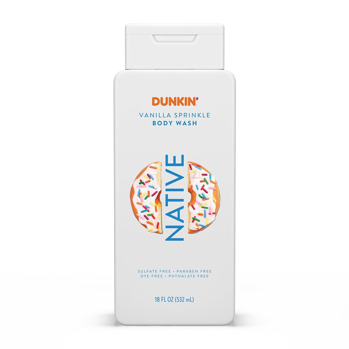 Native Body Wash - Dunkin Vanilla Sprinkle | Naturally Derived, Sulfate & Paraben Free, 18 oz