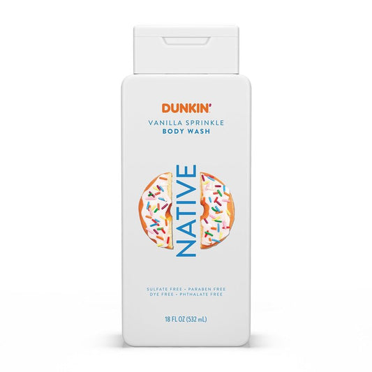 Native Body Wash - Dunkin Vanilla Sprinkle | Naturally Derived, Sulfate & Paraben Free, 18 oz