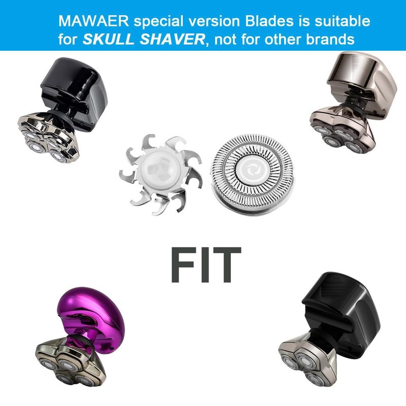 MAWAER 3pcs Head Shaver Replacement Blades for Skull Shaver Pitbull Forte 3 Head Baron 3 Head Pitbull Butterfly Kiss and Palm Shaver
