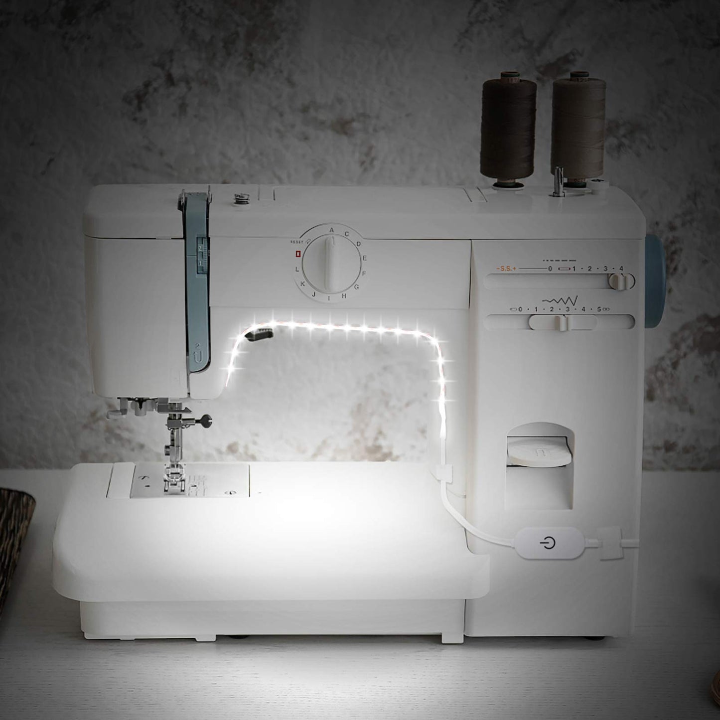 Uonlytech LED Sewing Machine Light Strip USB 6500K Dimmable Flexible Self Adhesive Eye Care Lighting for Quilting Crafting Workbench Sewing Lamp