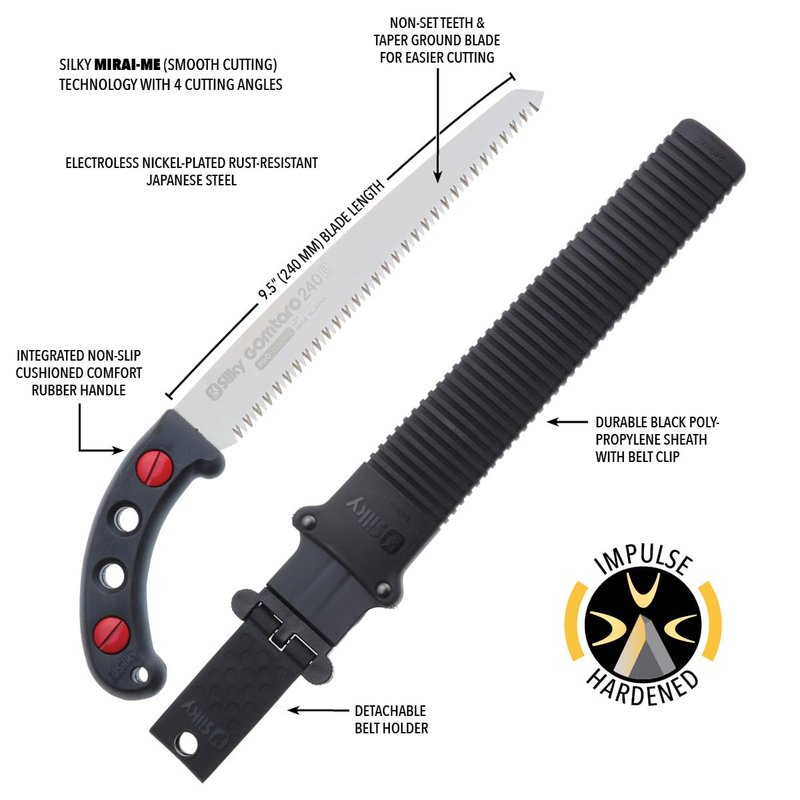 Silky GOMTARO Professional Hand Saw 240mm Large Teeth (102-24)