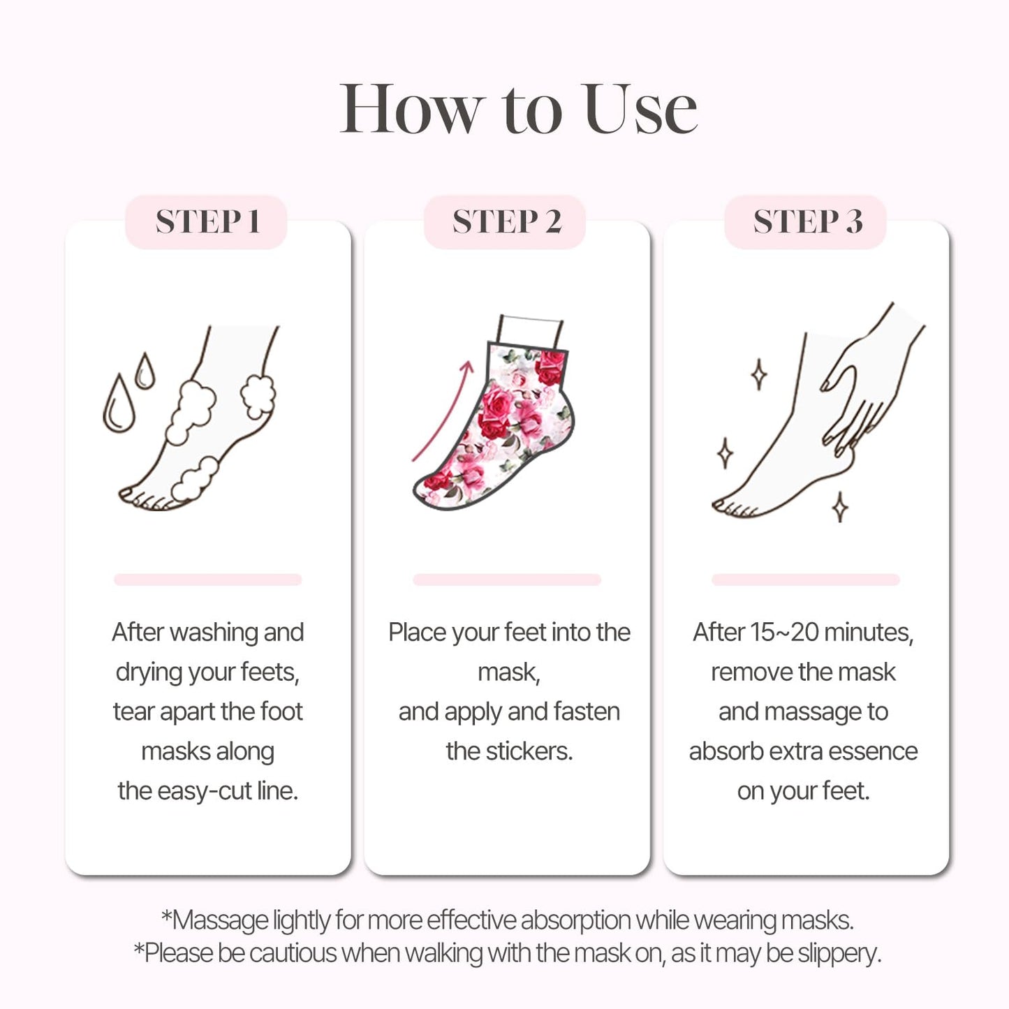 koelf Rose Petal Satin Foot Mask (5pairs) - Korean Skin Care, Intensive Nourishing Socks, Rose Scented Foot Repair Masks with Peptide, Collagen, Shea Butter, Urea for Smooth Feet, Foot Treatment