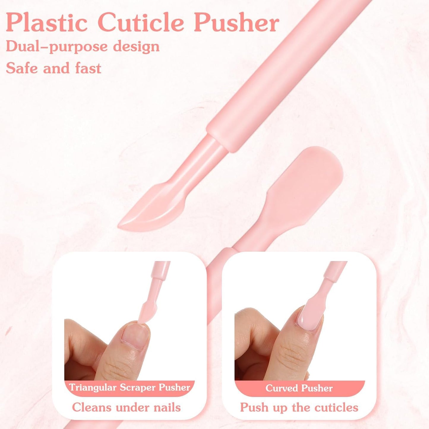 **Cuticle Oil Pusher Pen Set - 2PCS Pink Moisturizing & Brightening Tool | Leak-Proof Travel Size**