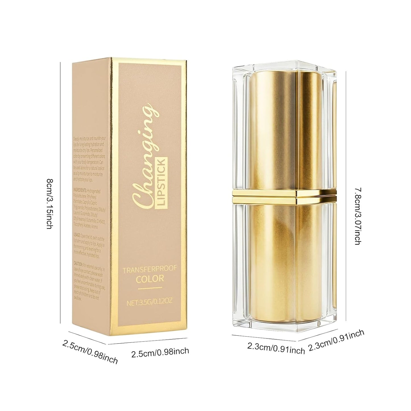 Color Changing Lipstick - PH Adjusting Hydrating Lip Balm | Long Lasting Glossy Shine - 2PCS