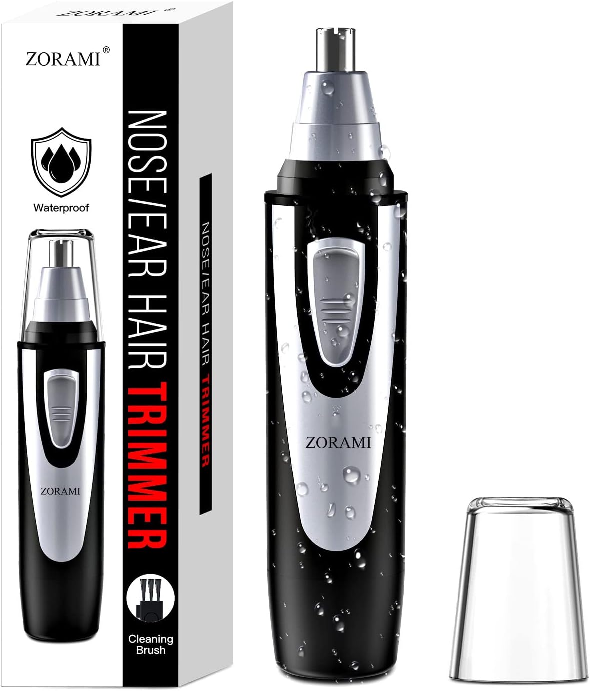 Ear and Nose Hair Trimmer - Professional Painless Facial & Eyebrow Clipper | IPX7 Waterproof, Dual Edge Blades, Battery-Operated