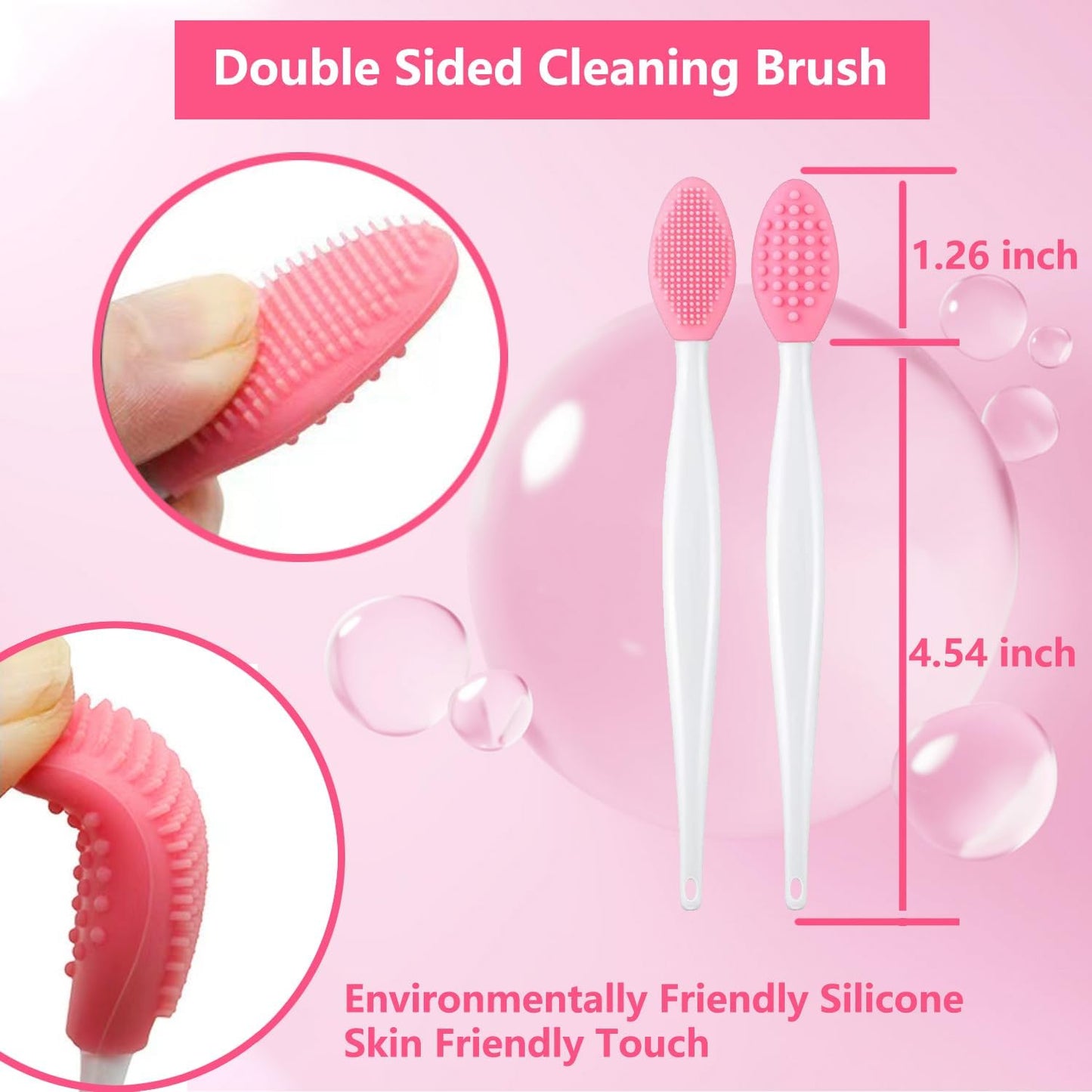 Pore Cleansing Silicone Facial Brush Set - Double-Sided Exfoliating Massager for Blackhead Removal | 10pcs
