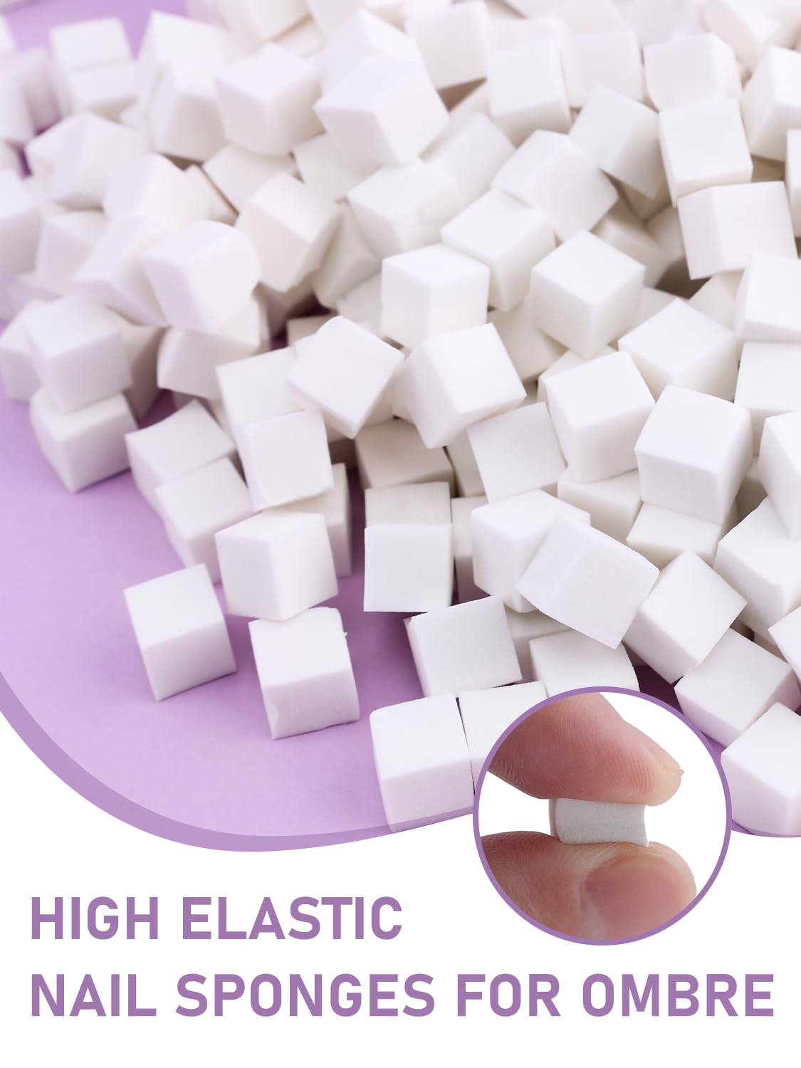 Nail Art Supplies - 200 Pcs Ombre Nail Sponges with Palette, Grabbing Pen & Spatula | Essential Tools for Gradient Gel Nails