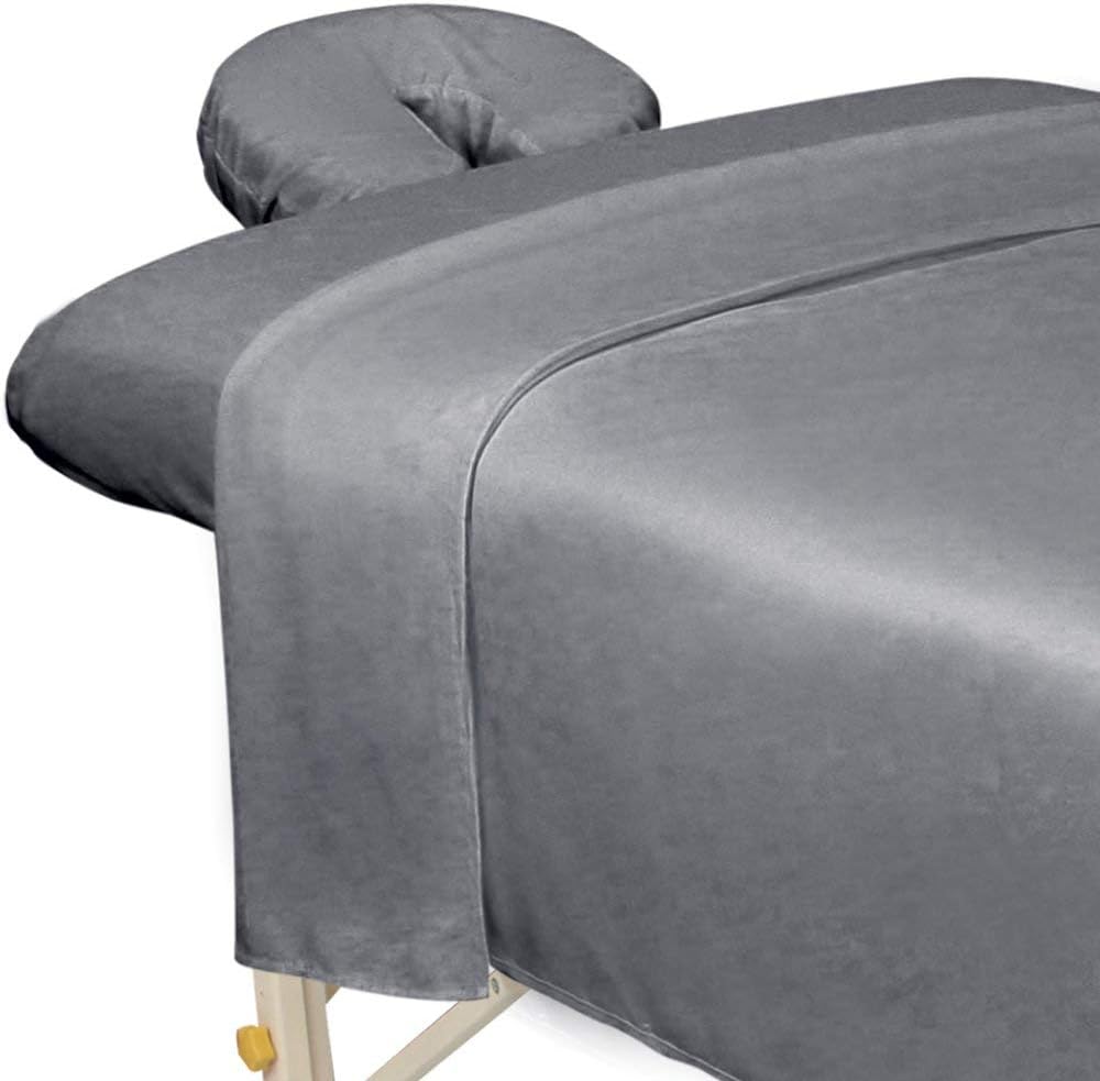 Premium Microfiber Massage Sheet Set - Ultra-Light, Stain & Wrinkle-Resistant | Black 3-Piece Set