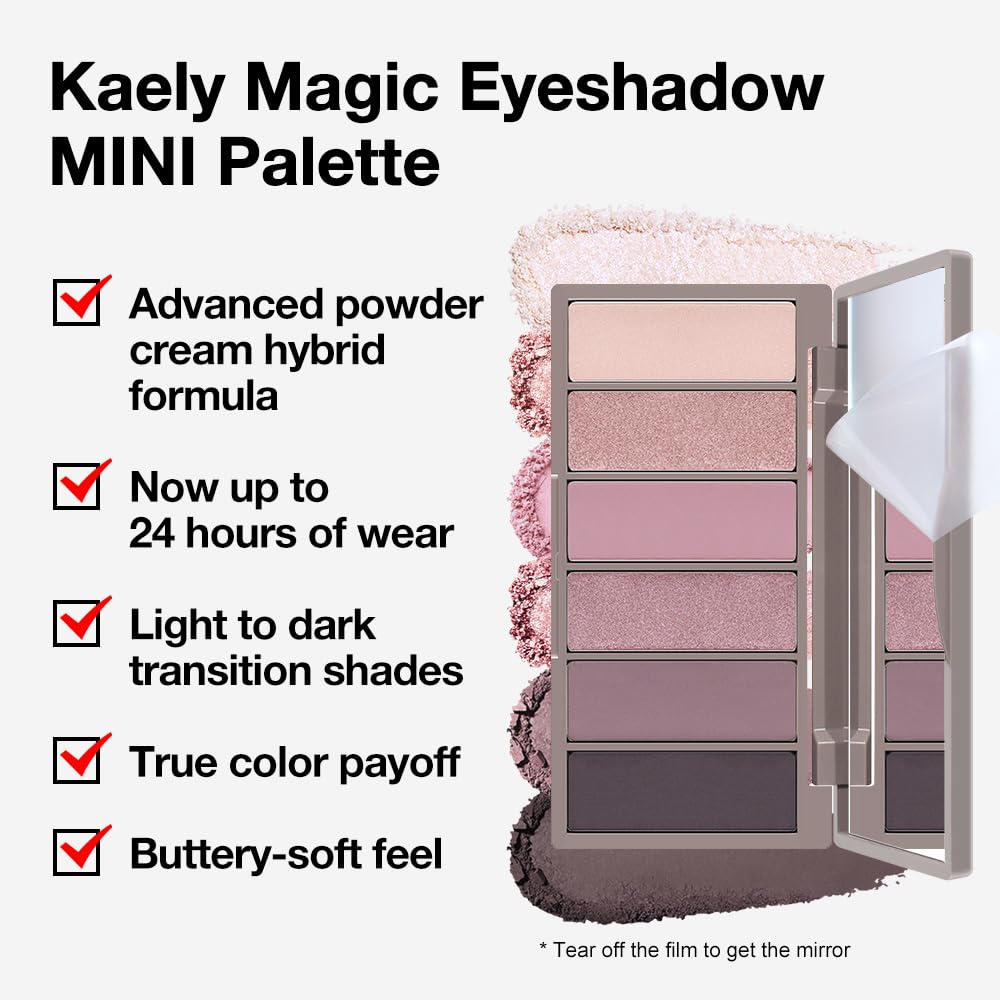 Eye Shadow Palette for Older Women - 6 Colors, High Pigment, Mini Travel Size | Green Eyes, Nude Pink, Rose Gold