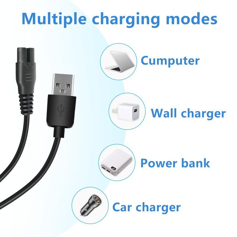 Cordro Universal Hair Clipper Charger Cord, Replacement Charger for Various Electric Hair Clipper,Shavers,Razors,Trimmer, for Various Dog Clippers, fits oneisall Dog Clippers etc