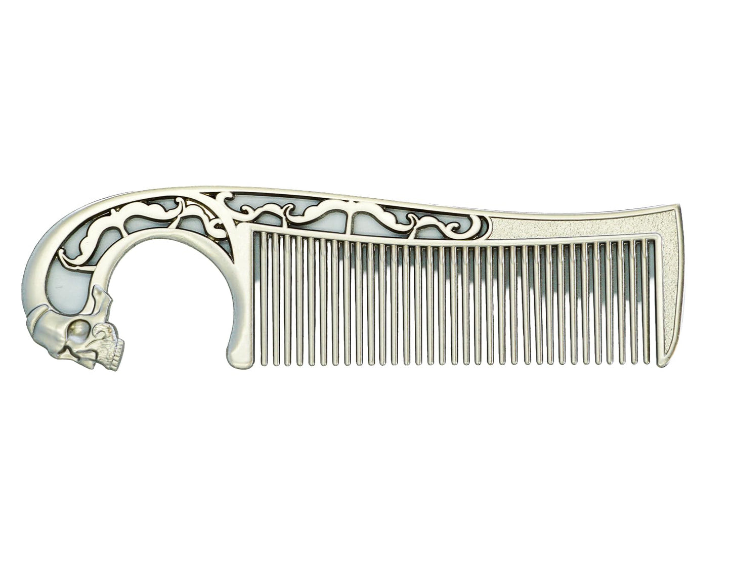 Mustache Comb On Stainless Steel Metal Chain Necklace – Dual-Sided Comb for Men, Fine & Wide Teeth for Precise Moustache Styling – Durable, Compact, Travel-Friendly Grooming Tool for Facial Hair Care