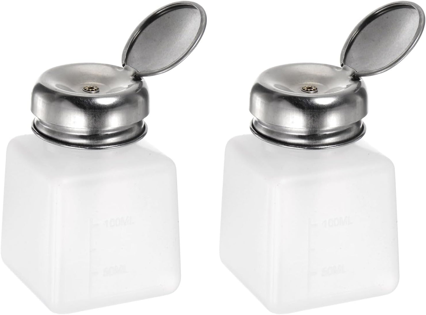 Harfington Alcohol Dispenser Pump Bottles - 200ml Push Down Liquid Dispenser with Sealing Stainless Steel Lid | Pink