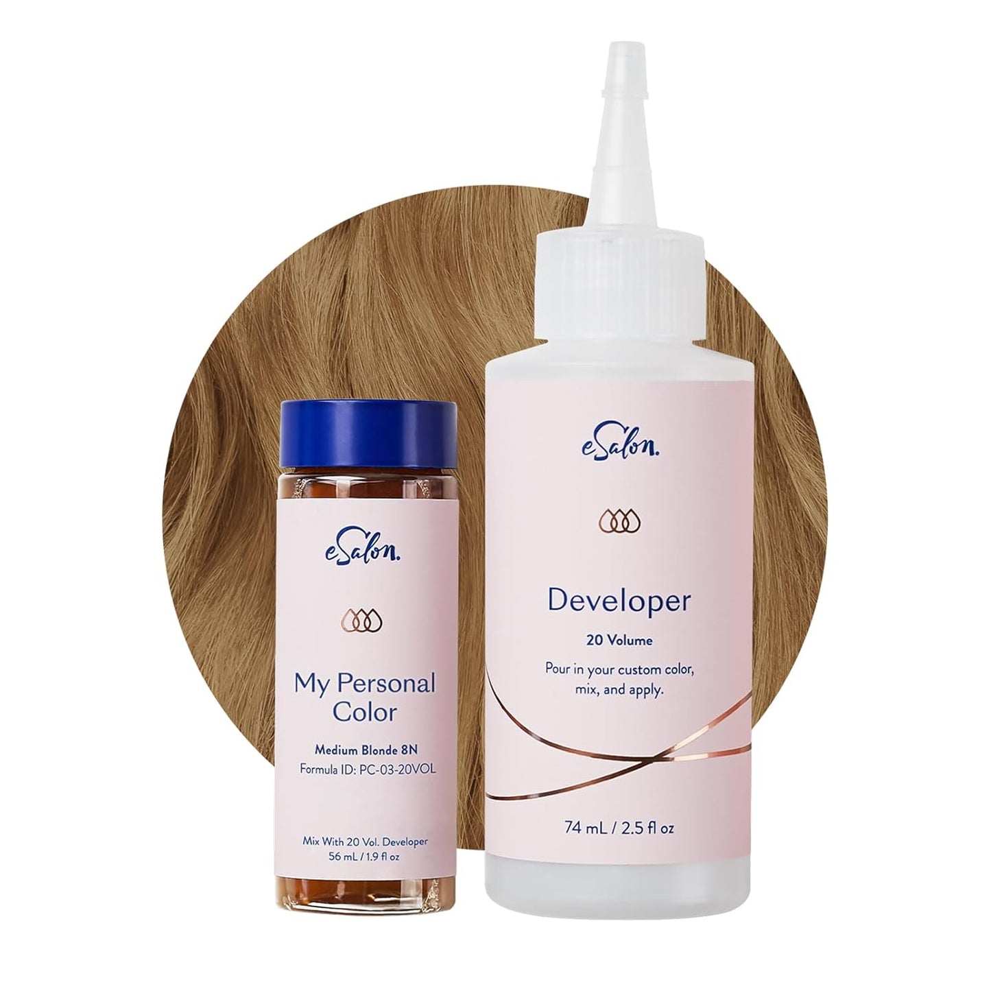 Permanent Hair Color Kit - Dark Blonde Copper Gold | Ammonia-Free Dye for 100% Gray Coverage