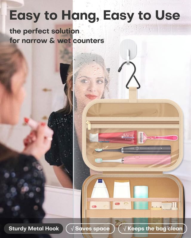 HOTOR Hanging Travel Toiletry Bag - Waterproof Makeup Organizer with Multiple Pockets