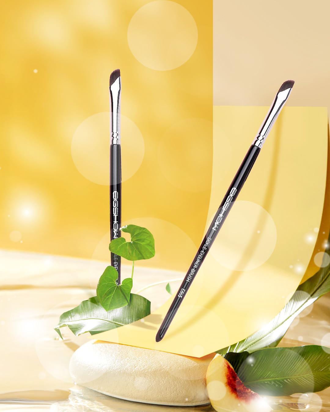 Eyeliner Brush Set - Gel Eyeliner Makeup Brushes for Precise Application | Ultra Thin Curved Bristles (2 Pieces)