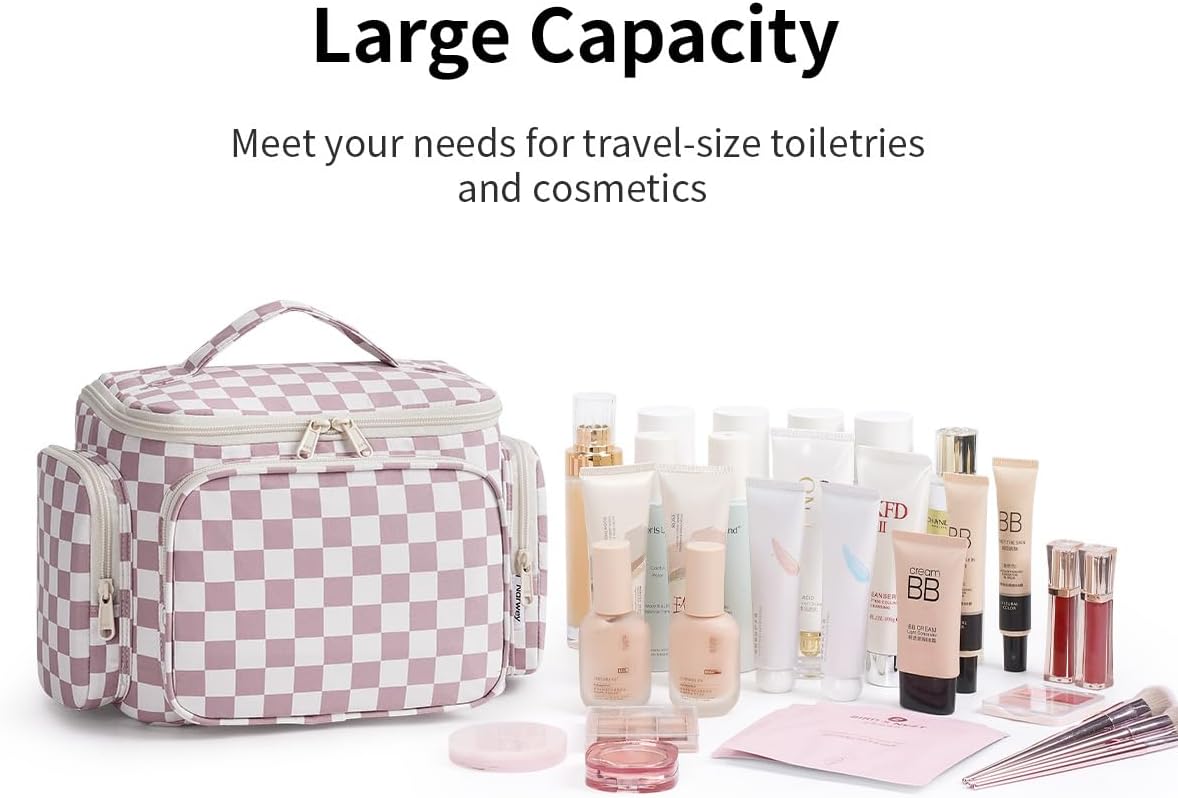 Hanging Travel Toiletry Bag for Women - Large Makeup Organizer with Multiple Pockets | Portable Bathroom Bag