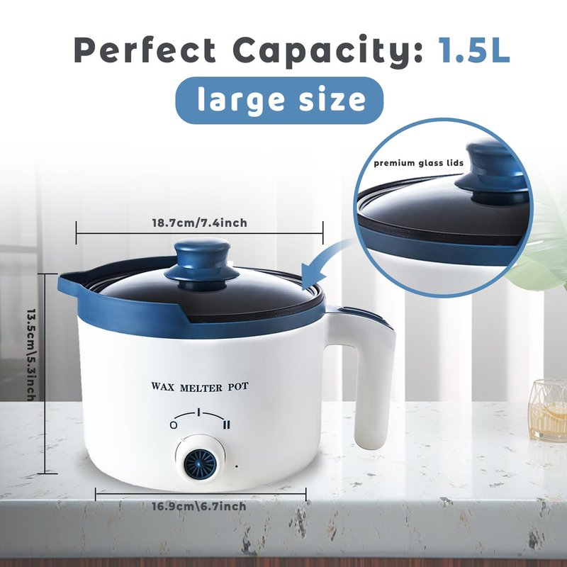 Electric Wax Melter for Candle Making with Pouring Spout, Non-Stick Small Candle Making Pouring Pot, Candle Melting Pot