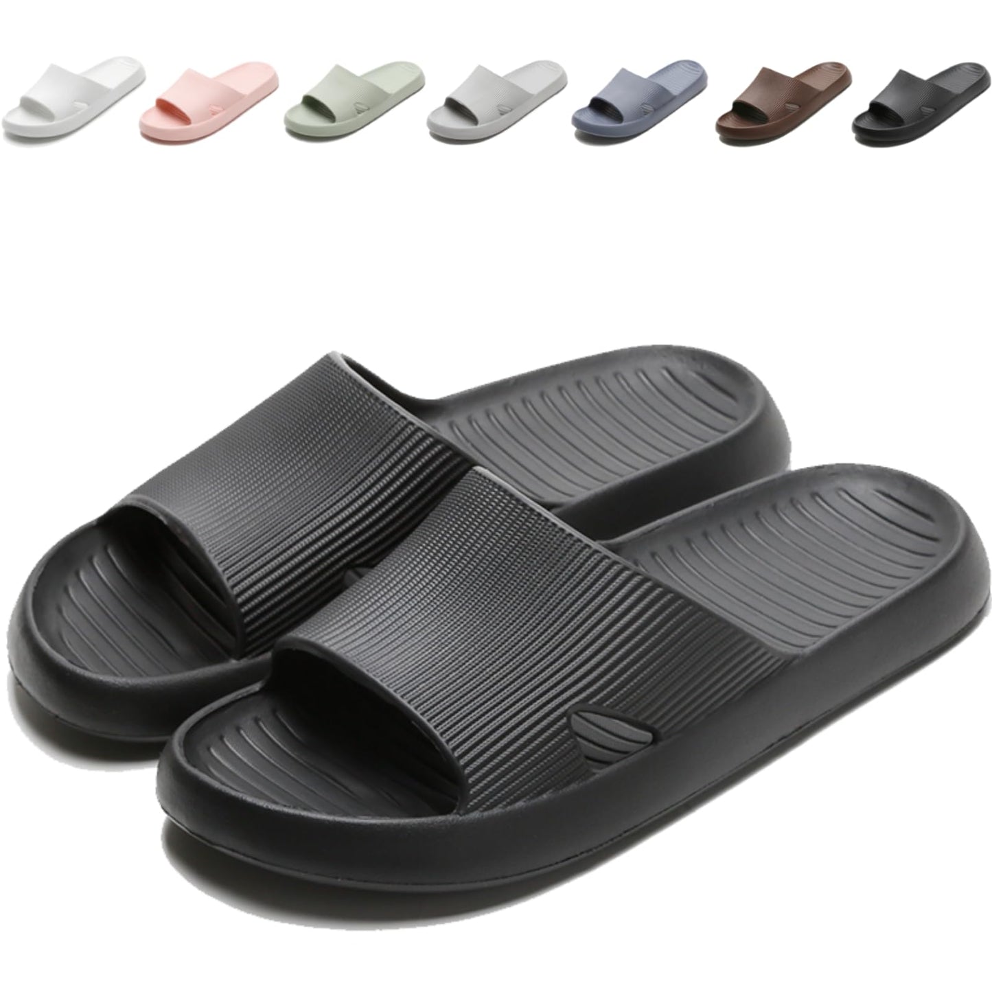 Anmerl Shower Shoes for Men and Women, Soft Lightweight Quick-Drying & Non-Slip House Slippers Slides for Bathroom, Pool, Beach, Indoor & Outdoor