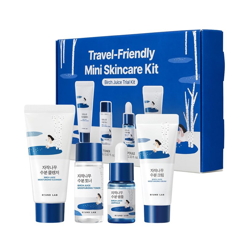 Birch Juice Moisturizing Mini Kit | 4-Step Travel Size Skincare Set for Acne-Prone & Sensitive Skin