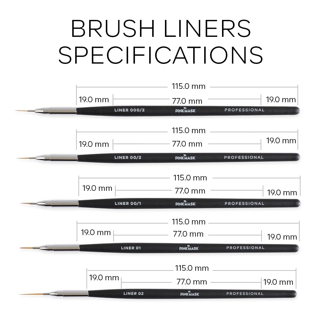 Pink Mask Brush Liner - Manicure Brush for Precise Nail Art Detailing