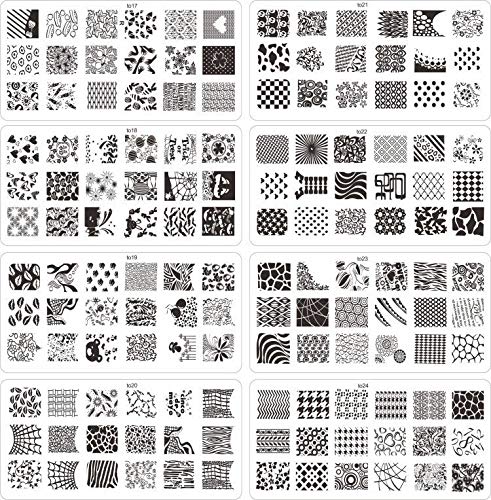 FingerAngel 21-Piece Nail Art Stamping Kit with 16 Plates, Case, and Stampers