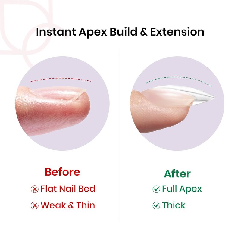 Beetles Instant Apex Nail Tips - Short Almond, 192 Pcs, 16 Sizes 00-14 | Thicker Acrylic for DIY Extensions