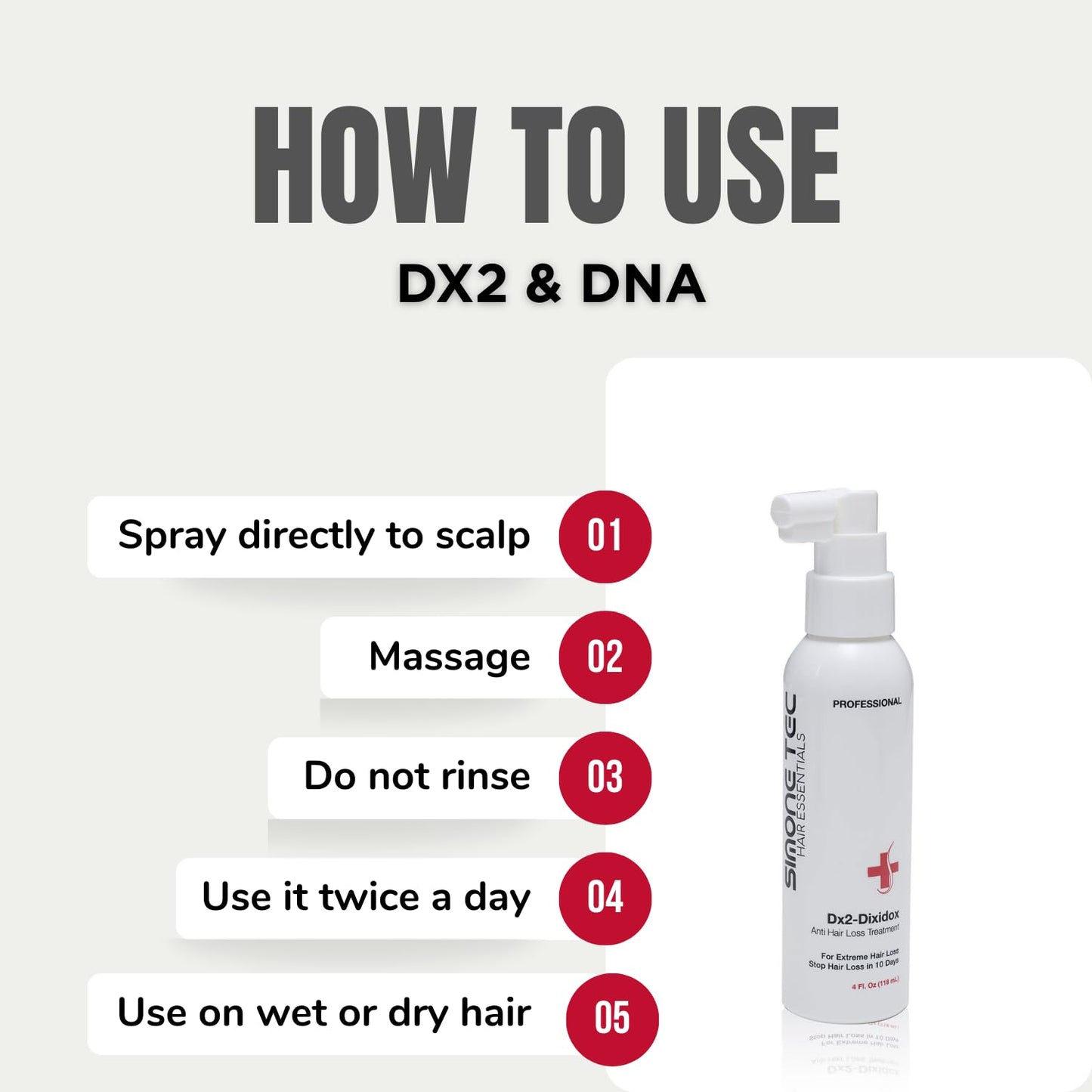 Dx2 Anti Hair Loss Scalp Treatment - Root Strengthening Formula | 118ml + 10ml DNA-Pollen Growth Treatment Promo